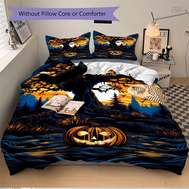 3pcs Spooky Forest Scene Duvet Cover Set -Includes 1 Duvet Cover and 2 Pillowcases, No Quilt Core, All-Season Home Decor  Yy251111187