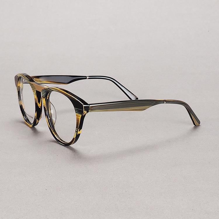 New Fashion Large Frame Handmade Acetate Glasses Frame Men Women Retro Optical Myopia Anti Blue Light Color Changing Eyeglass