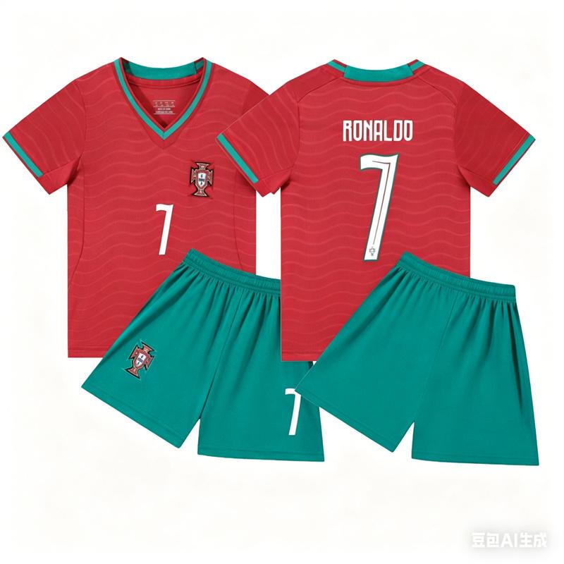

2627 Роналду 7 Летний Оверсайз Футболка с коротким рукавом Футбольная форма Комплект 3D Принт Футболка для Взрослых/Детей Верхний Костюм 100 cm