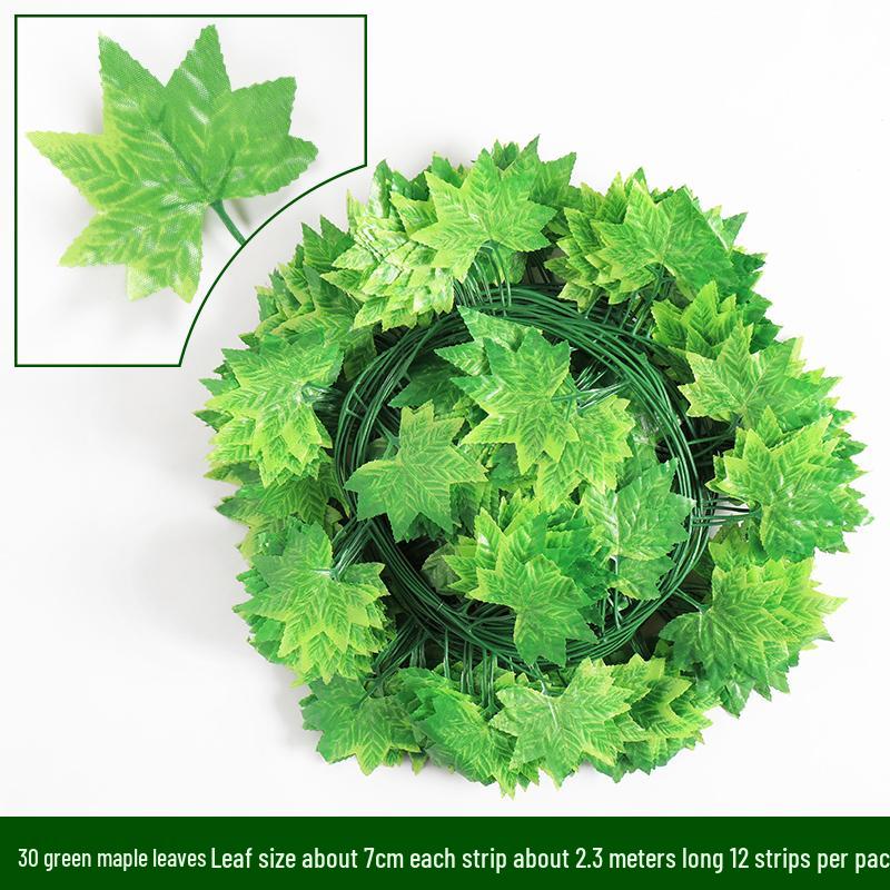 Green Leaf Rattan Grape Decorative Artificial Vine for Balcony & AC Pipe Cover