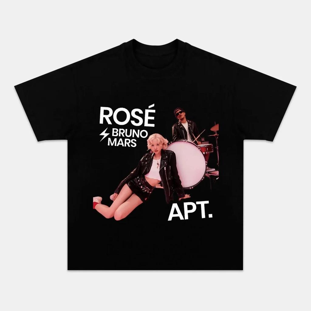 ROSÉ & Bruno Mars "APT." Vintage Pop-Rock Oversized Women And Men T-shirts
