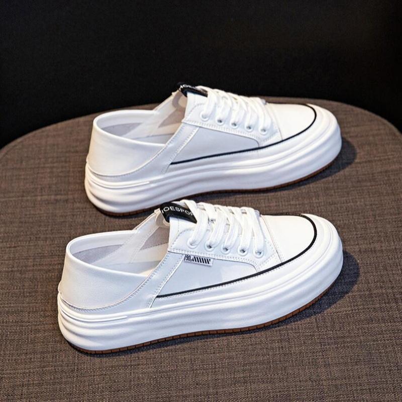 Autumn 4Cm Genuine Leather Rubber Ergonomic Autumn Soft Flats Leisure Loafer Vulcanize Ethnic Woman Comfy Chunky Sneaker Shoes