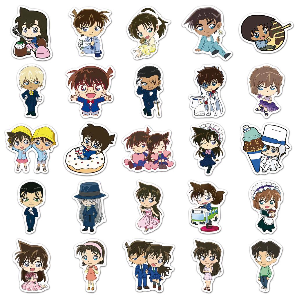 50pcs Detective Conan Stickers Cute Cartoon Graffiti for Scrapbooking Phone Back Water Cup Decoration