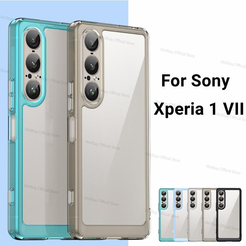 For Sony Xperia 1 VII Case Sony Xperia 1 VII Cover TPU Clear PC + Silicone Shockproof Protective Phone Cover Sony Xperia 1 VII