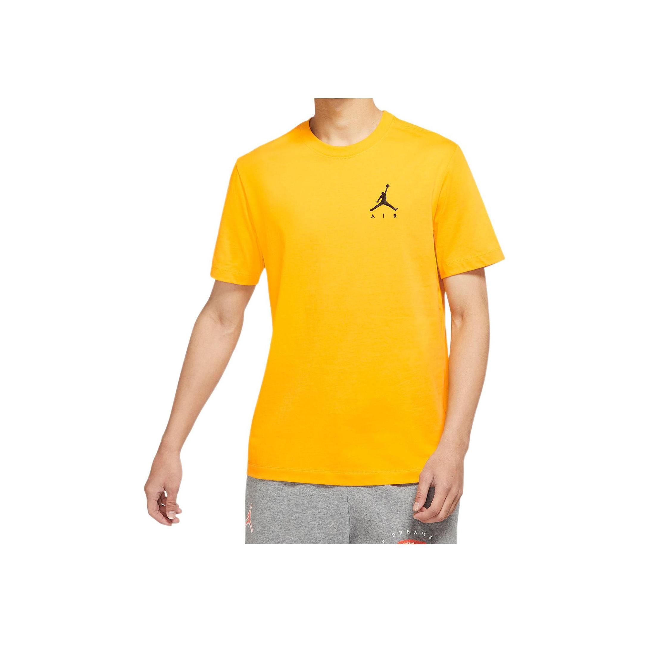 

Jordan Solid Color Logo Повседневная спортивная футболка с коротким рукавом Мужские топы Желтый DA6800-739 XL