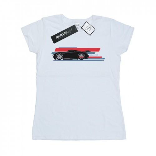 

Disney Womens/Ladies Cars Jackson Storm Stripes Cotton T-Shirt XXL білий