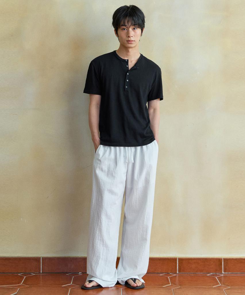Wednesday Oasis Vintage Henley Neck Short Sleeve T-Shirt_3 Colors(Wb6Tp27)