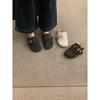 thick-soled velvet half-tow Birkenstocks, fluffy shoes, warm slippers outside shoes, cotton shoes, loafers, single shoes