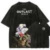 Das Outlast Trials T-Shirt Vintage-Waschung Horror-Spiel Grafik Unisex Oversized Rundhals Baumwolle Kurzarm T-Shirt Tops Heißer Verkauf