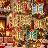 Santa Claus Christmas Tree Ornaments Snowman Butterfly Hanging Decorations  Tree Top Decoration