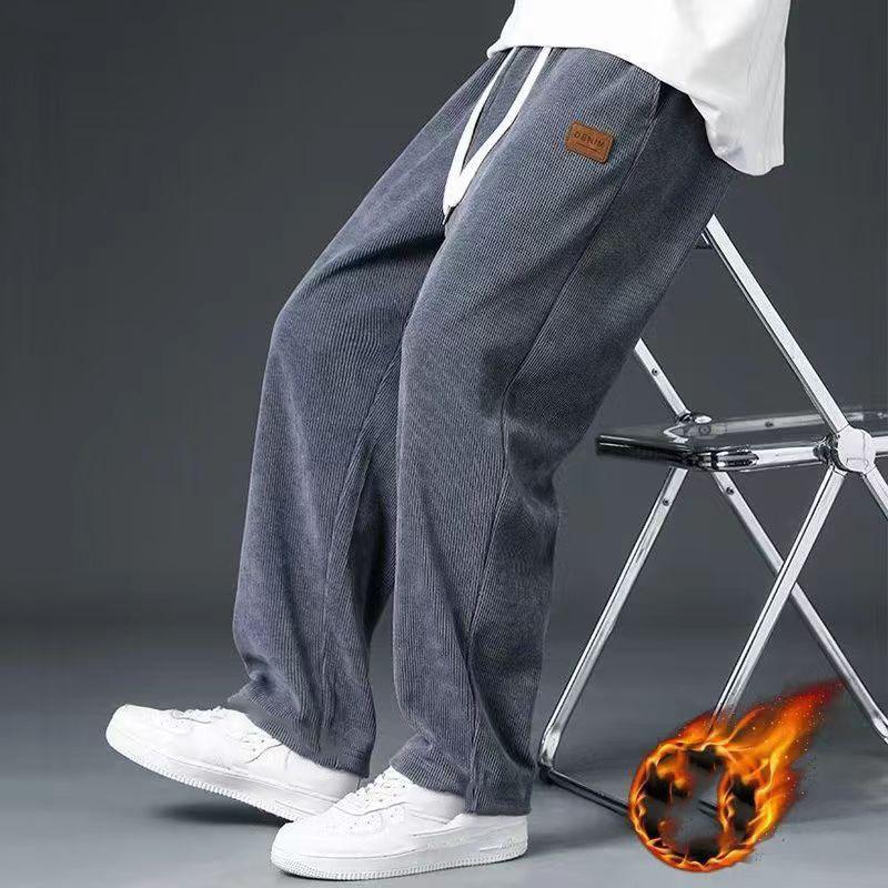 

Зимние толстые теплые вельветовые спортивные штаны мужские флисовые на шнурке прямые свободные спортивные штаны мужские повседневные флисовые термоштаны XXL