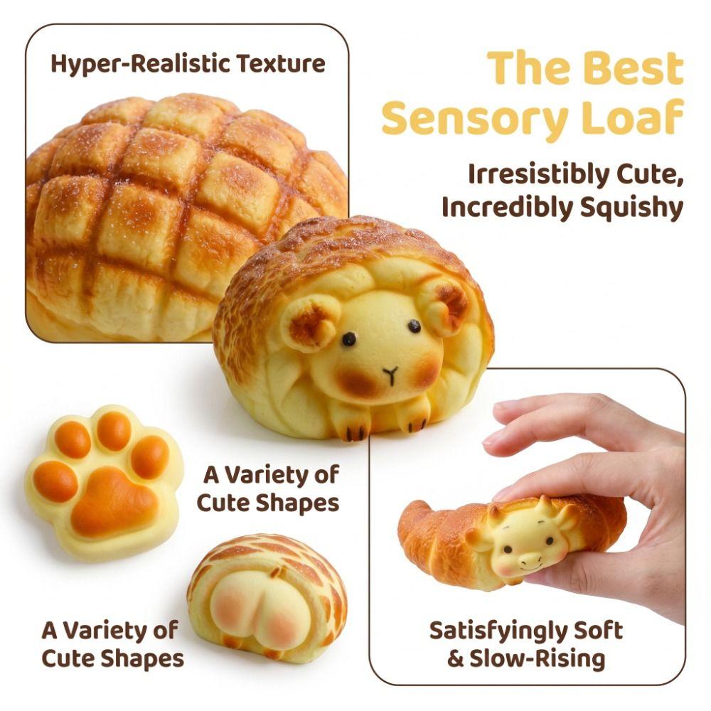 Cat Paw Slow Rebound Cake Bread Shape Squeeze Toy Fidget Toy Squishy Toy  Adults Gift
