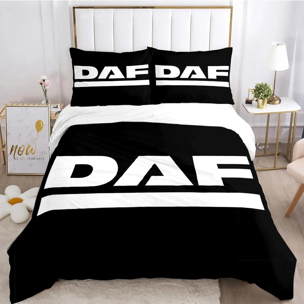 Federa Piumone con Logo Camion DAF alla Moda Set Biancheria da Letto Coperta Morbida e Federe per Ragazzi Singolo_Matrimoniale_Queen_King