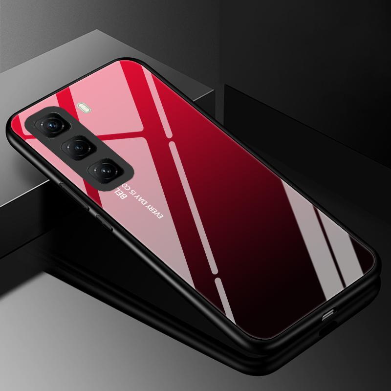 Tempered Glass Phone Case For Infinix Hot 50 Pro Plus Luxury Hard Back Bumper Cover for Infinix Hot50 Pro+ 4G Capa Hot 50i 50 5G