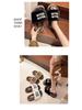 Women's Trendy Korean Flat Bottom Fuzzy Slippers for All Seasons 2025
