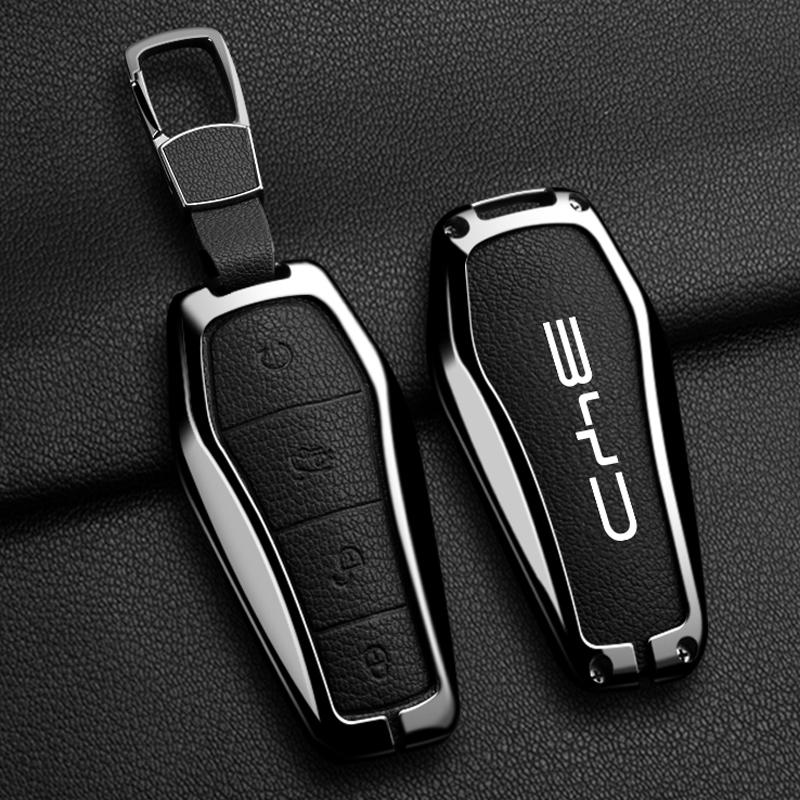 Zinc Alloy Leather Car Remote Key Case Cover for BYD Atto 3 Han EV Dolphin Lied Tang Dm Qin PLUS Song Pro MAX Yuan Accessories