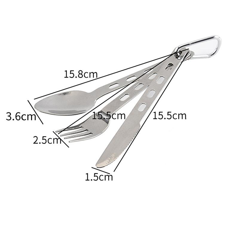 3pcs/set Stainless Steel Cutlery Set Ultra Lightweight Knife Fork Spoon For Home Use Travel Camping Picnic Cutlery Set