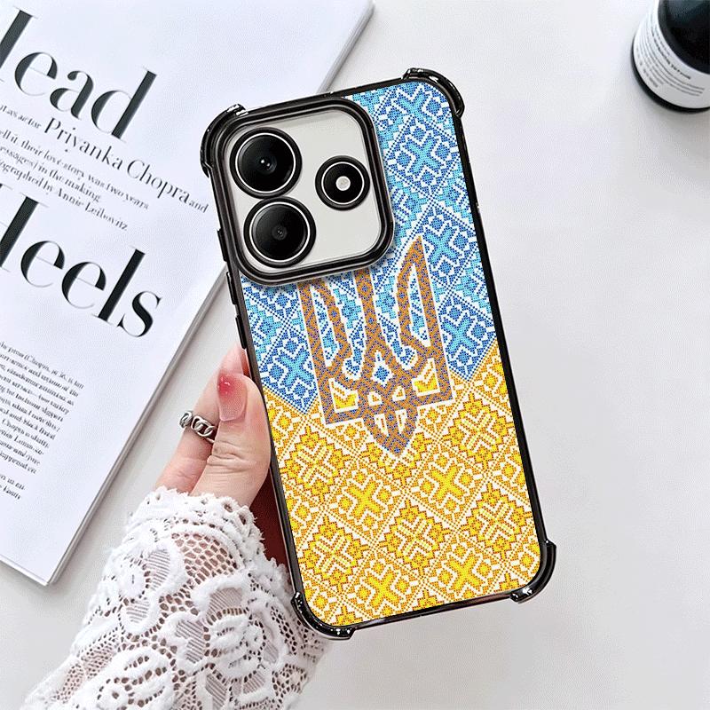 Ukraine Aesthetic Soft Phone Case For Xiaomi Redmi Note 14 15 Pro Plus 13 12 11S 11T 5G 10 9S 9 Plating Anti-Fall Fundas
