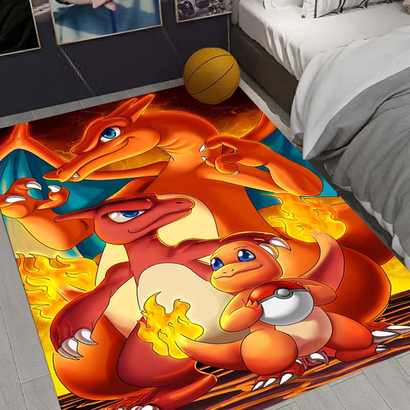 Charizard Charmander Pokemon Living Room Non-Slip Area Rug Soft Carpet for Bedroom Kids Playroom Sofa,Home Decor Doormat Gift-22