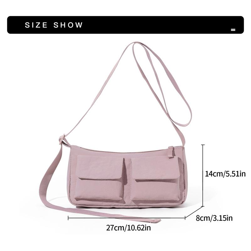 Bolsa Mensageiro Masculina para Deslocamento Bolsa de Ombro Leve Multibolsos Bolsa Feminina