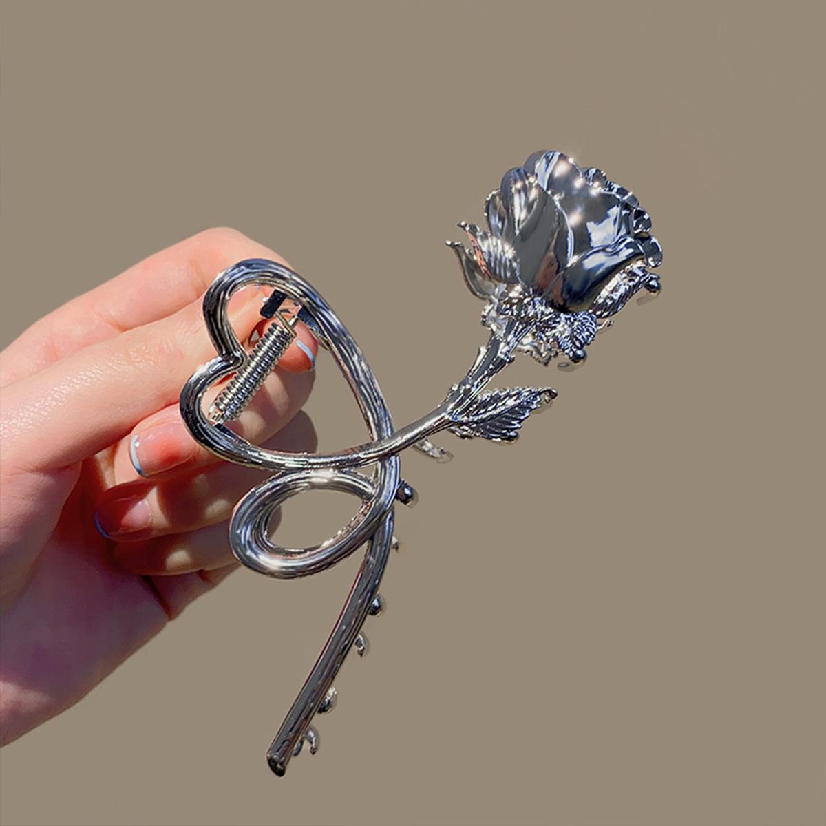 Металлическая заколка-краб роза заколка для волос простая дисковая заколка для волос заколка для затылка заколка-акула аксессуары для волос