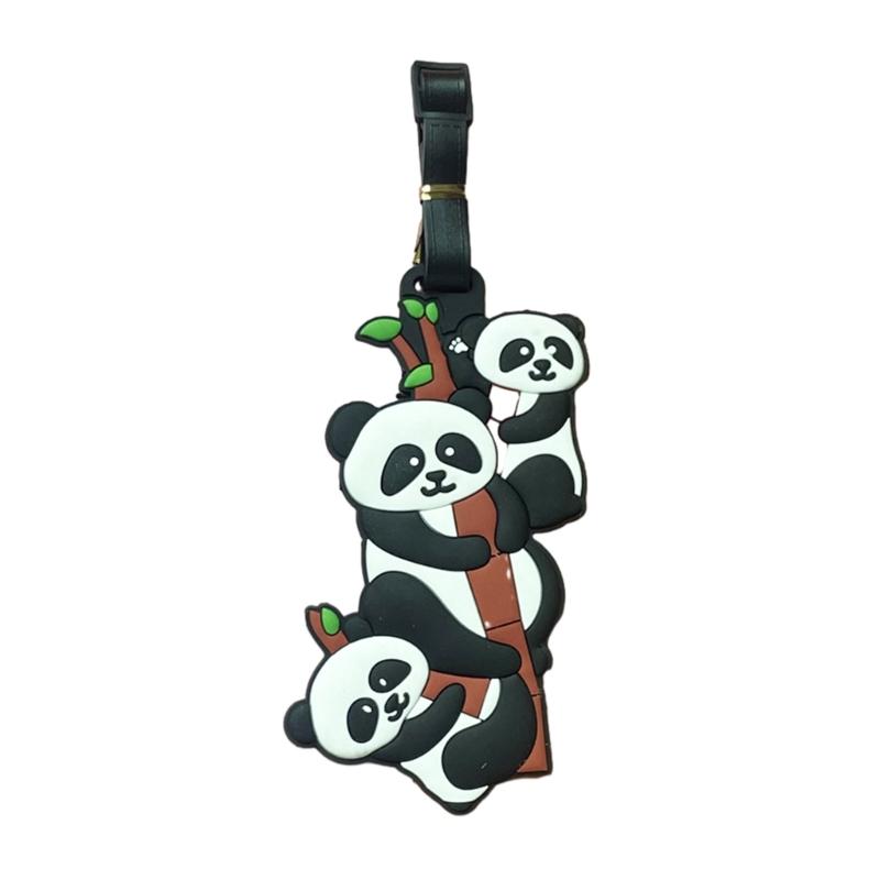 Suitcase Label Cartoon Pattern Luggage Baggage Backpack Soft Label with Strap Name ID Address Card Baggage Identifier