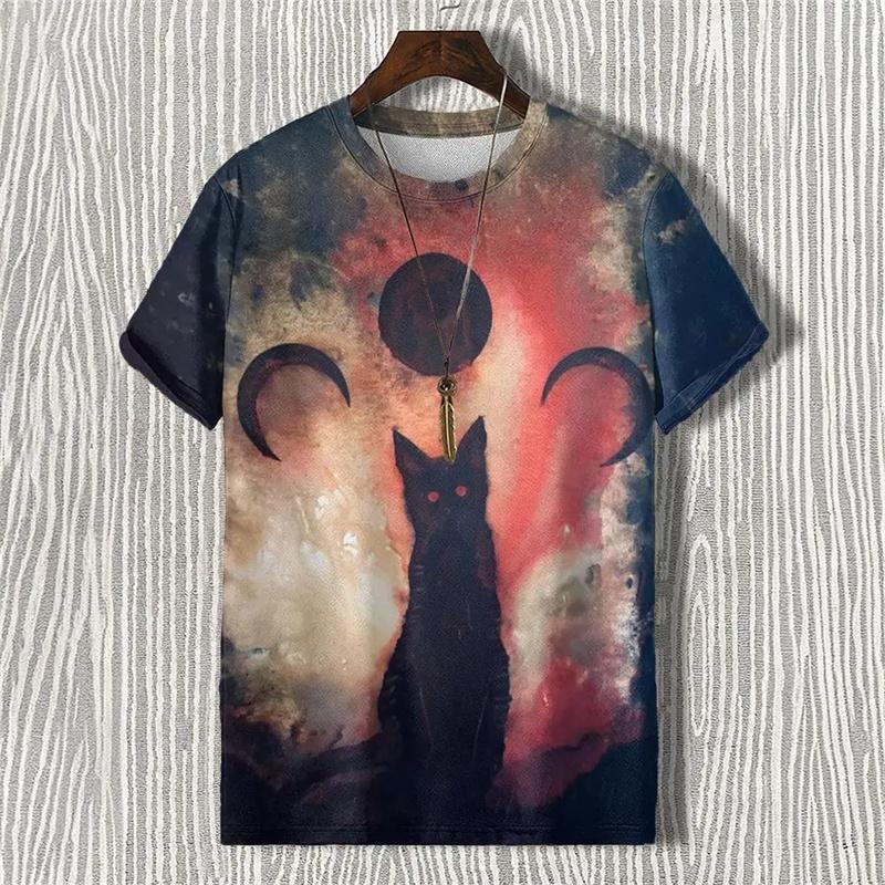 Summer Demon Antlers 3D Print T-Shirts Streetwear Men FashionCasual Oversized O-Neck Short Sleeved T Shirt Tees Tops Clothing