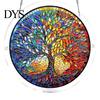 Stained Glass Puzzle Round Acrylic Suncatcher Puzzle, UV Printed Window Hanging Decor Educational Game 7.48 Inch DIY Craft Light Catcher Ornament for