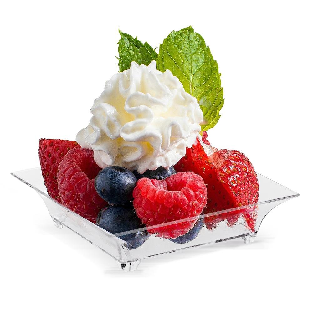 

50pcs Transparent Square Dessert Tray Plastic Seasoning Plate Appetizer Plate Party 50pcs