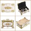 Jewelry Protections Box With Rose Pattern Zinc Alloy Materials Soft Lining and Large Compartments Storage Container