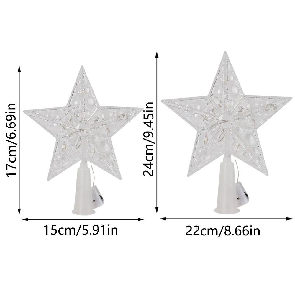 Lighted LED Lighted Star Transparent Christmas Treetop Light Xmas Light Ornaments  Holiday