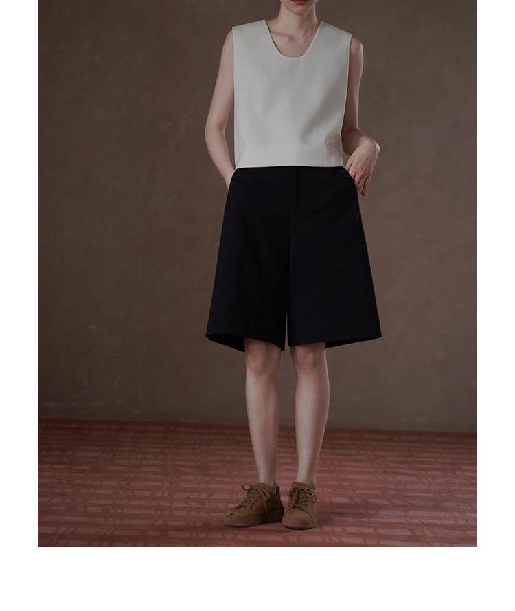 Pre-sale Elegant First Gen Textured U-neck Loose Vest
