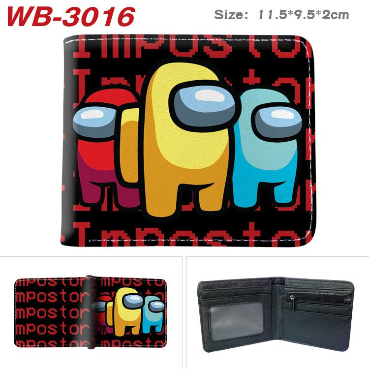 Among Us Wallet PU Leather Bi-fold Short Cartoon Game Card Holder Coin Purse for Students Black