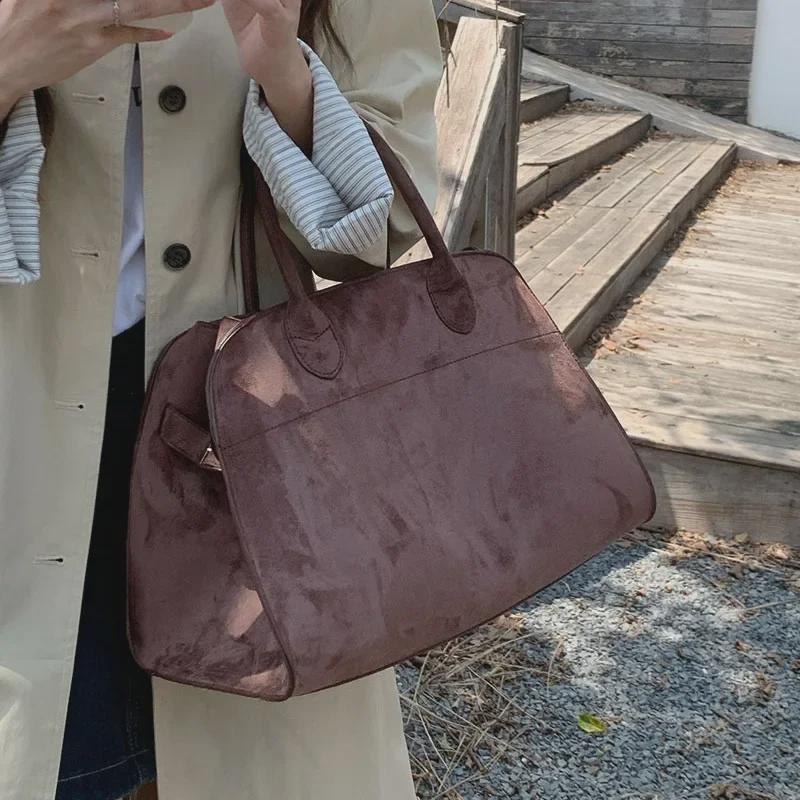 High-End Dam Retro Frostad Tote: 2025 Höst/Vinter, Stor Kapacitet för Pendling