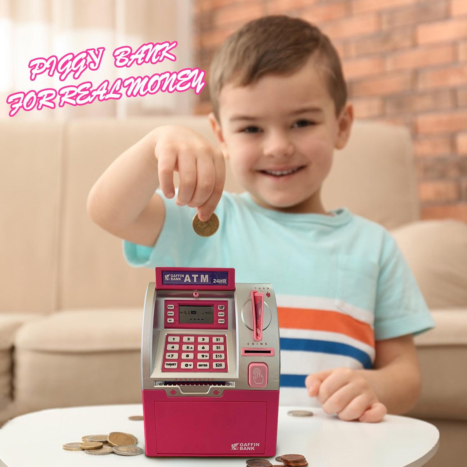 

Банкомат-симуляция, цифровой электронный сберегательный сейф One Size розовый