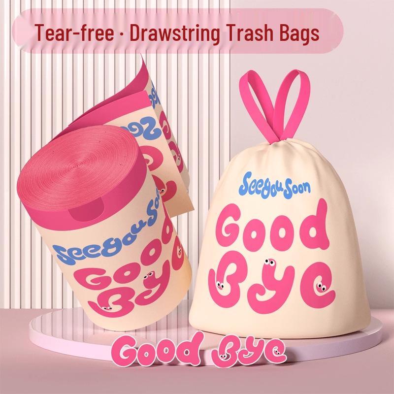 Mugwort Mosquito-Repellent Tear-Free Trash Bag with Drawstring – Extra Thick for Dormitory and Kitchen