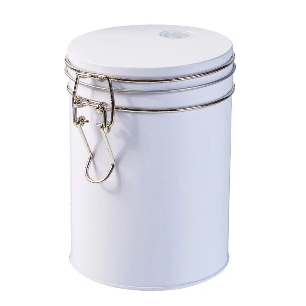 Tinplate Airtight Coffee Canister with Check Valve Coffee Storage Jar Beans Storage Container  Rice