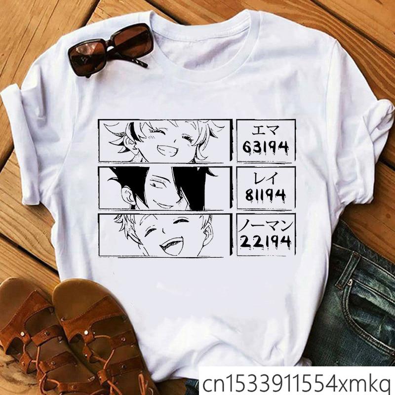 WWZY Ragazze e Donna Anime The Promised Neverland Maglietta Tuta Sportiva Creativa T-Shirt Crop Top e Shorts Abbigliamento Set di Due Pezzi 3D Stampata Maglietta e Pantaloncini Costume