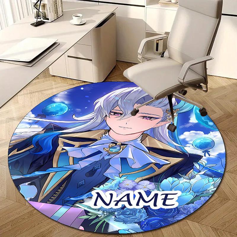 Personalized Genshin Impact Round Chair Office Rug - Perfect for Mat, Office Chair & More - Ideal Gift for Birthdays and Holidays