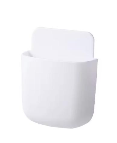 Wall-mounted Plastic Storage Household Air Conditioner Remote Control Bedside Phone Storage Box Multi-purpose Storage Container белый