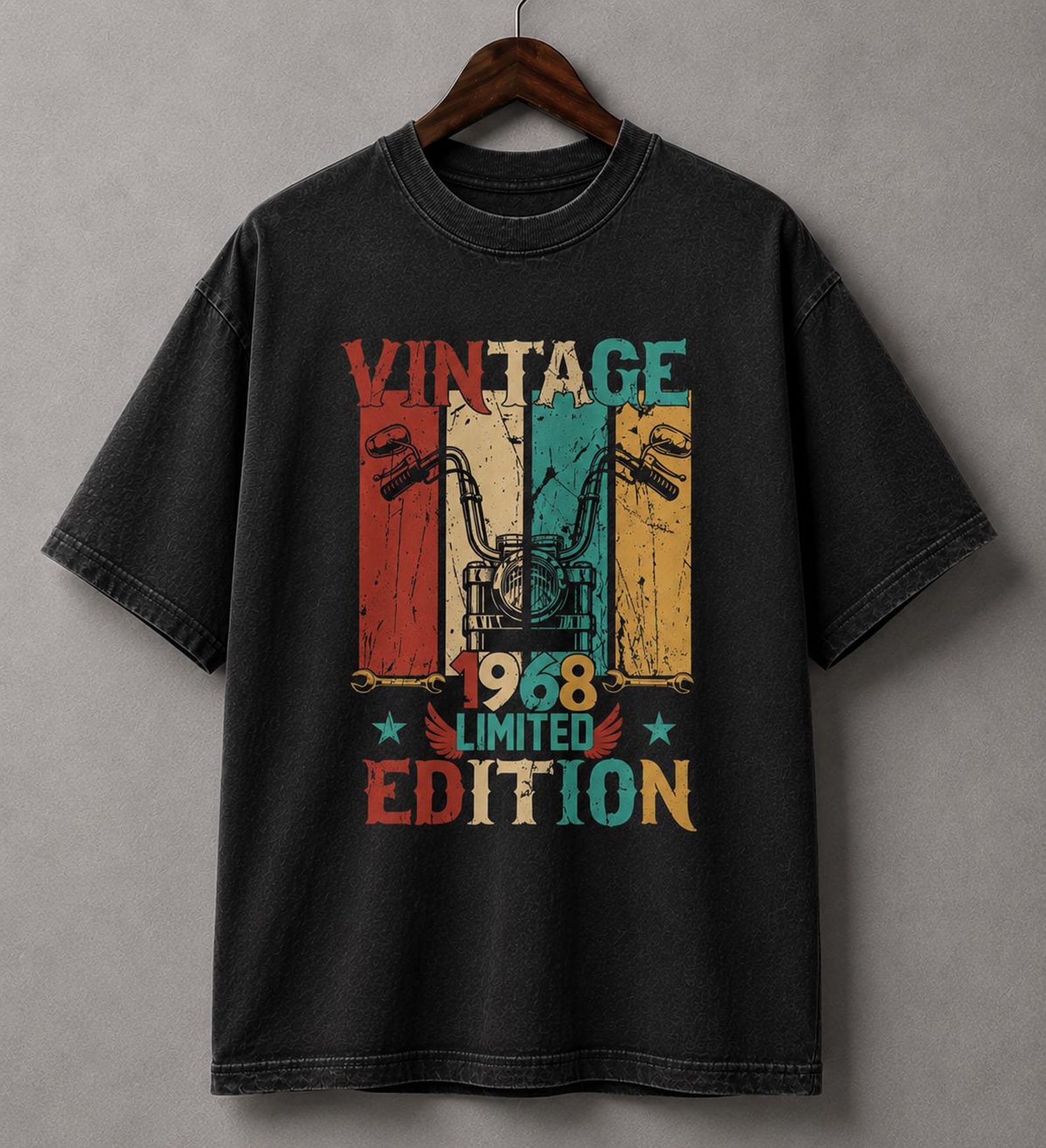 Vintage 1968 Motorcycle T-Shirt | Limited Edition Retro Biker Tee | Classic Rider Graphic Shirt XL