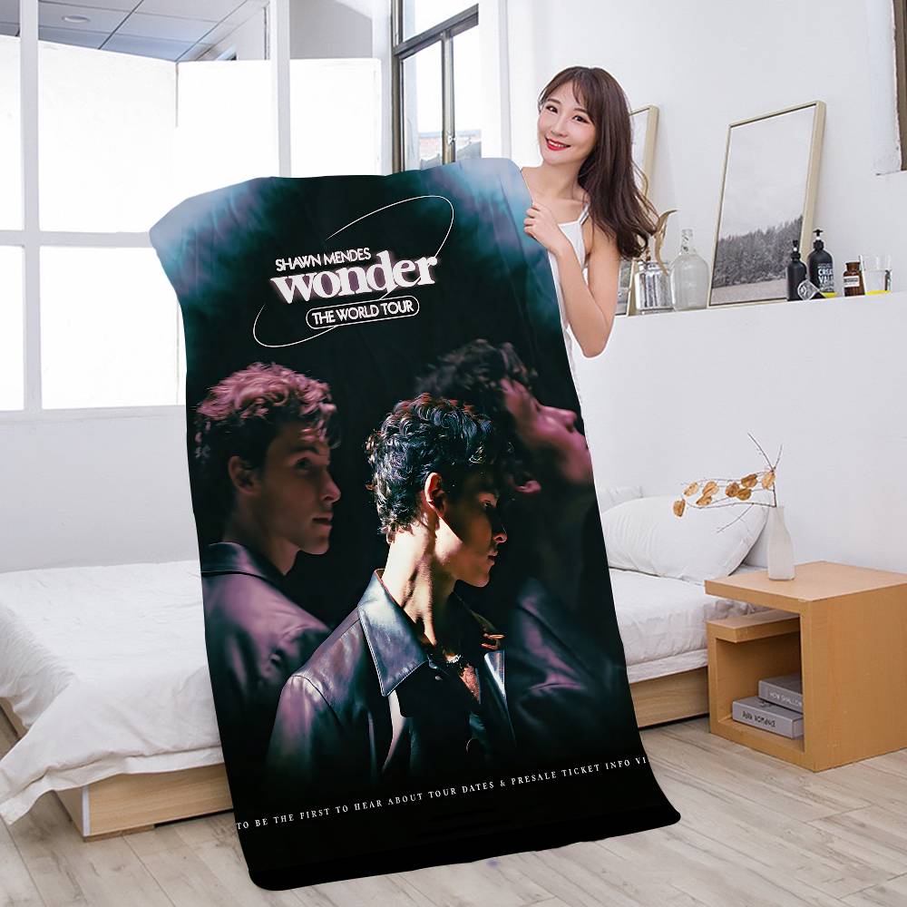 

S-Shawn Mendes Popular Singer Microfiber Blanket Quick Drying Beach Towels Oversized Printing Super Absorbent Pool Towel W30*H60(CM)