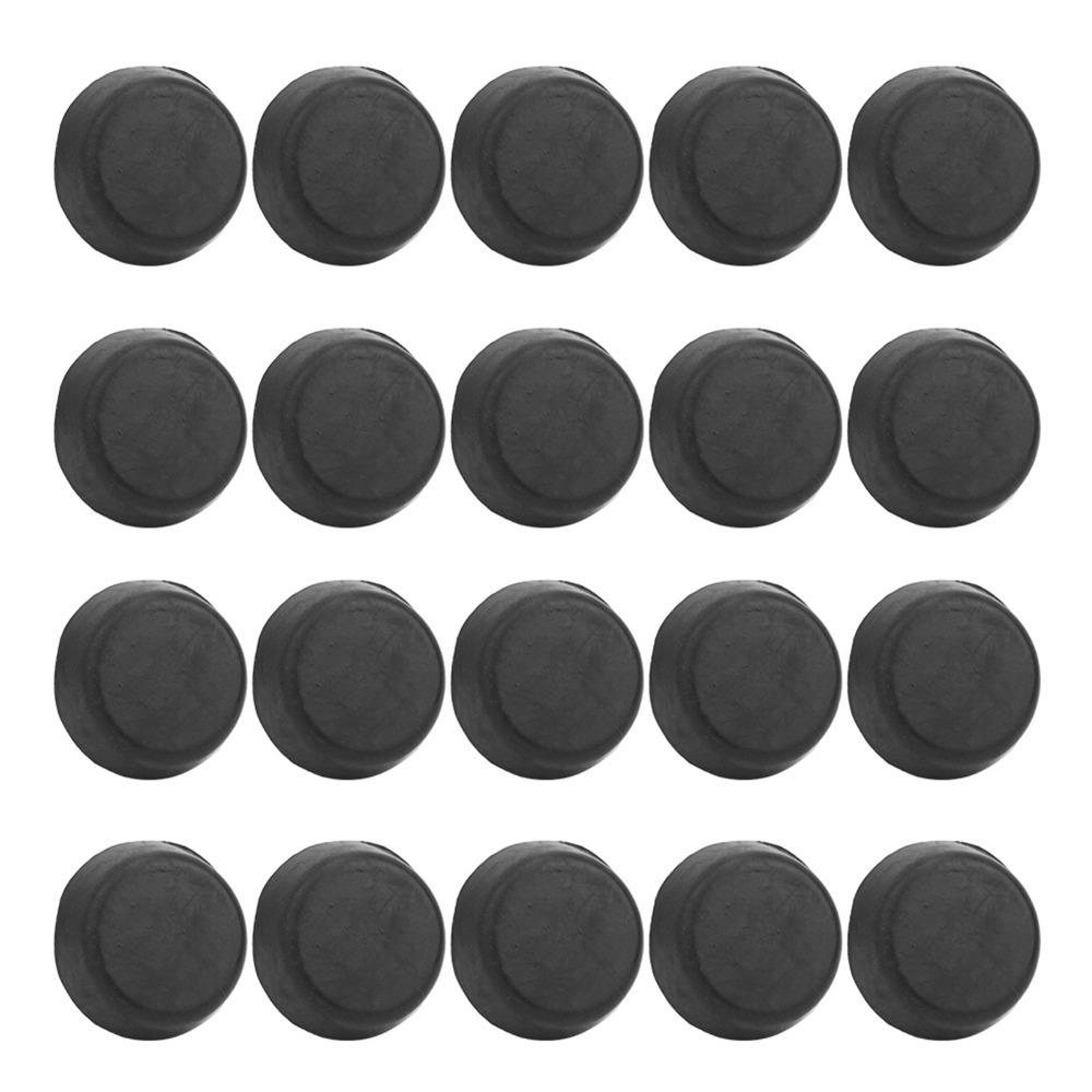 20pcs Rubber Billiard Cue Rubber Plug Black Billiard Tail Cover Billiards Game