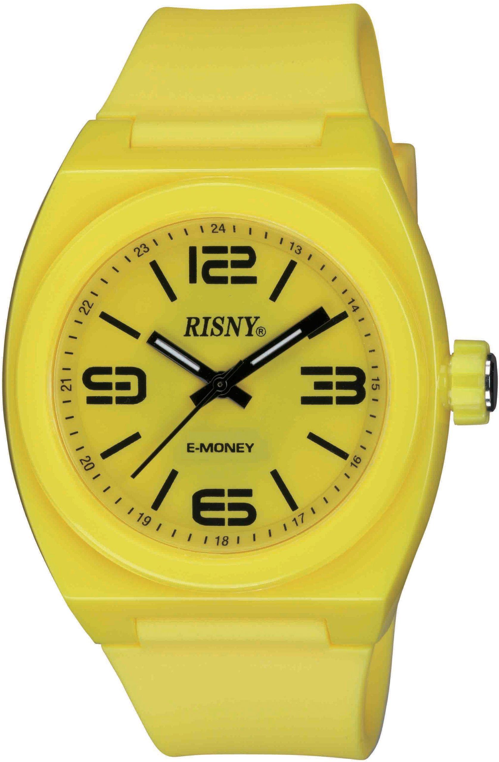 

[RISNY] RISNY wristwatch with electronic money Edy (Eddy) yellow RS-001M-02