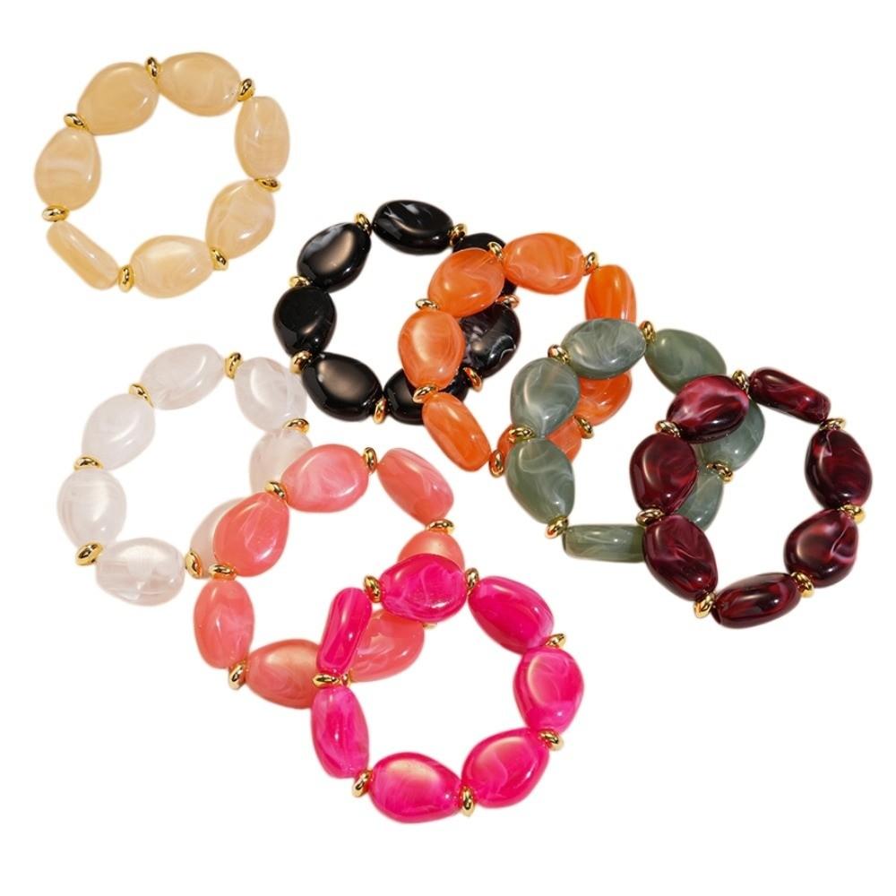 Oval Irregular Wide Bracelet Bohemian Retro Hand Ring Simple Acrylic Bangle  Girls