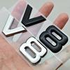 3D ABS Red Chrome Black V8 V6 Car Rear Trunk Sticker Emblem Badge Decals For TOYOTA Auto Accessories