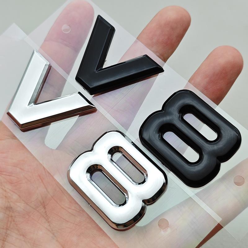 3D ABS Red Chrome Black V8 V6 Car Rear Trunk Sticker Emblem Badge Decals For TOYOTA Auto Accessories