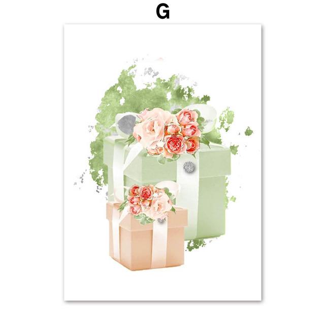Paris Perfume Nordic Posters Prints Bottle Flower Handbag Girl Fashion Art Canvas Painting Wall Pictures for Living Room Decor No Frame