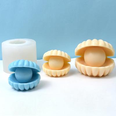 DIY Velká silikonová forma na perlovou mušli pro stolní dekoraci, aromaterapii, výrobu tekutých svíček, forma na vonné svíčky ve tvaru mušle