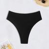 Damen einfarbiger Tanga-Bikinihose mit Kreuzrücken-Trägern Schwimmen Wassersport
